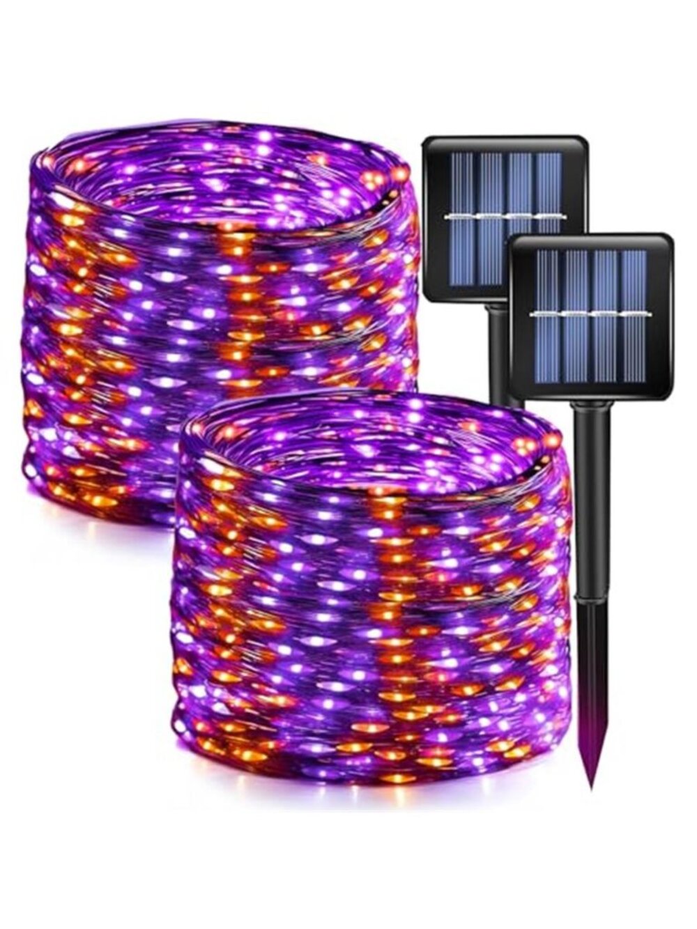 Bright 2 Pack Purple and Orange Halloween Fairy String Lights Total